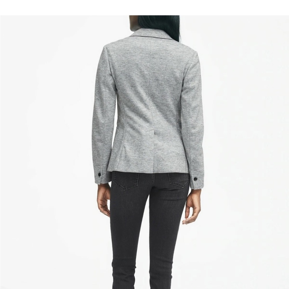 Banana Republic Grey Soft Knit Unstructured Blazer - Size 12 - Picture 6 of 6